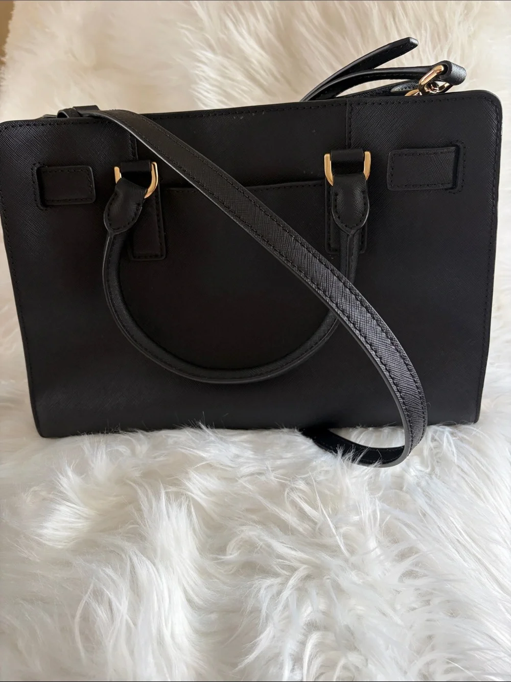 Michael Kors Dillon Black Saffiano Leather Satchel Bag